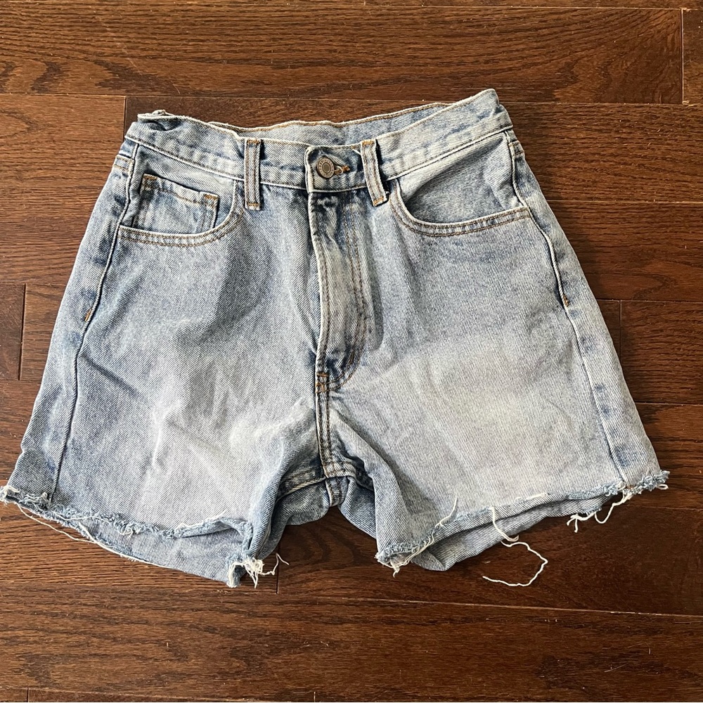 Brandy Melville Blue Jean Shorts Distressed High-Waisted